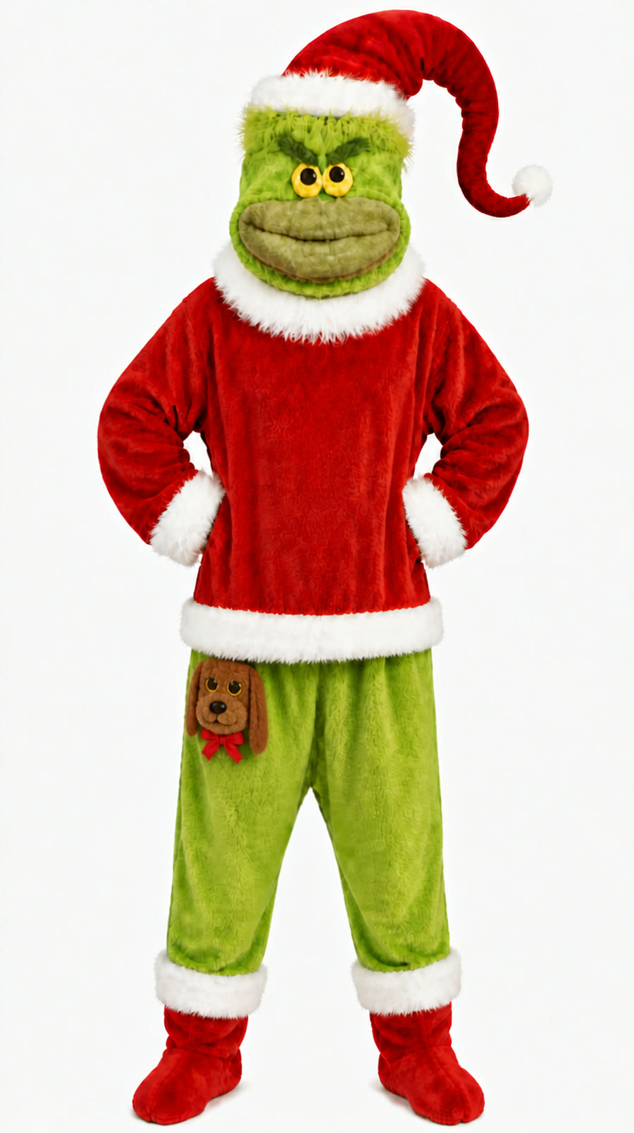 Silly Grump Santa Plush Onesie full front view